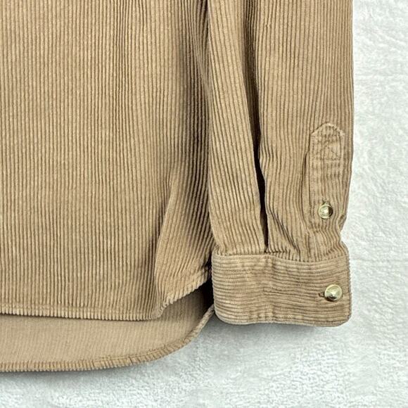 Urban Outfitters Corduroy Shirt Mens M Beige Khaki Heavyweight Thick Wale Preppy - Picture 3 of 10